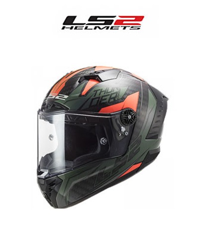 LS2 헬멧 FF805 THUNDER C CHASE GLOSS GREEN ORANGE