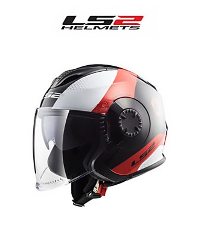 LS2 헬멧 OF570 VERSO TECHNIK BLACK WHITE RED